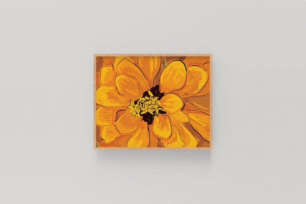 orange flower print - 1