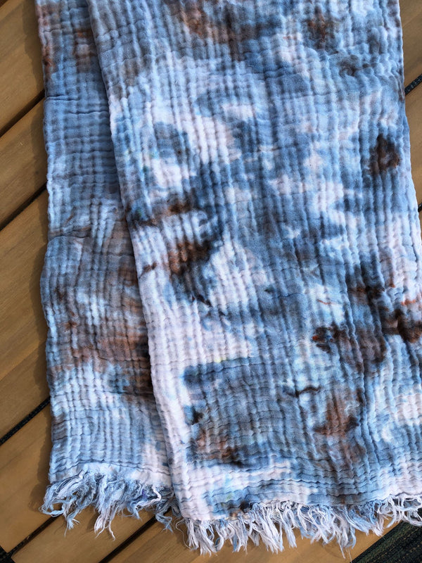 Hand Dyed Organic Cotton Throw Blanket - 3