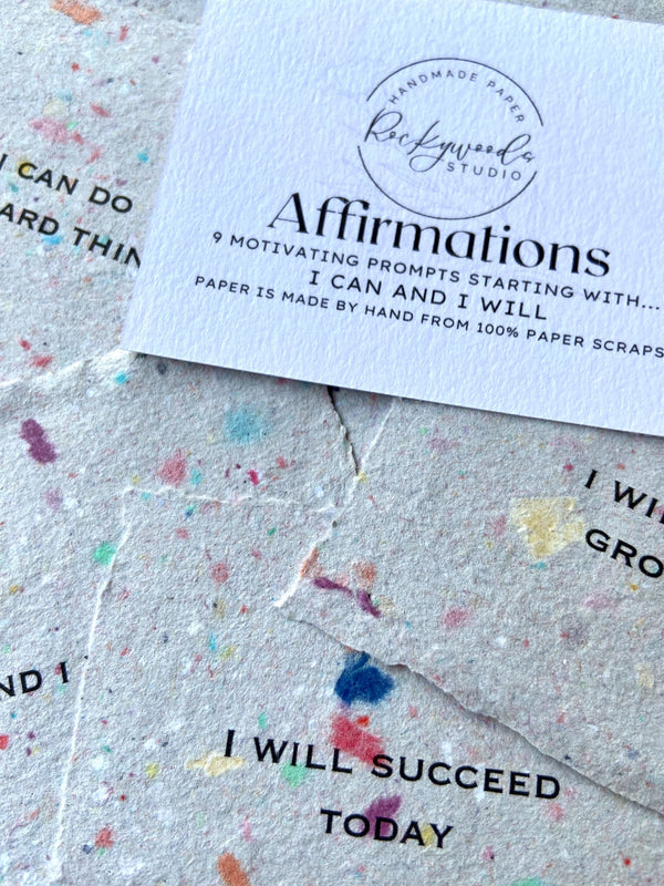 I Can and I Will 9 Affirmation Cards on Handmade Paper - 2