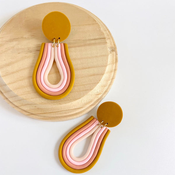 Retro Mustard Statement earrings - 1