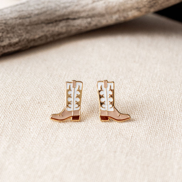 Cowgirl Boots Enamel Earrings - 3