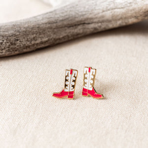 Cowgirl Boots Enamel Earrings - 1