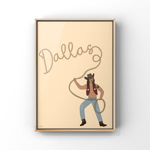 Dallas Lasso Cowboy Print - 1