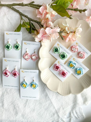 Origami Flower Earrings - 1