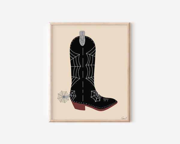 Spider Halloween Boot Art Print - 1