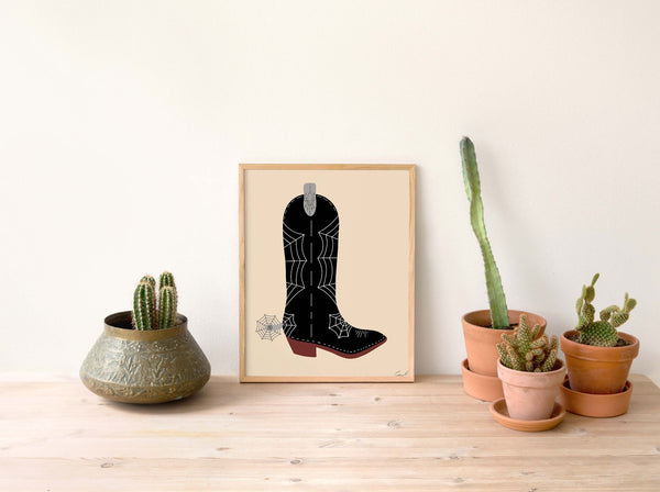 Spider Halloween Boot Art Print - 2