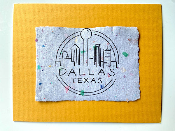 Dallas Skyline Print on Eco-Friendly Handmade Paper - 1