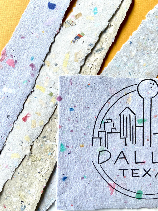Dallas Skyline Print on Eco-Friendly Handmade Paper - 3