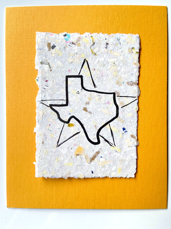 Lone Star Texas Print on Eco-Friendly Handmade Paper - 1