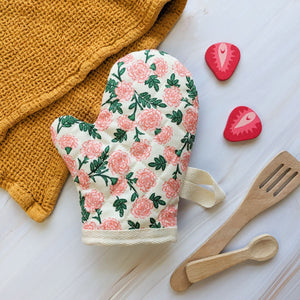 Pink Floral Pretend Play Mini Oven Mitt - 1