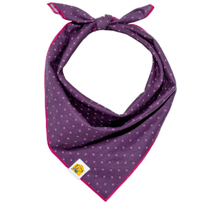 Purple Polka-Dot Dog Bandana - 1