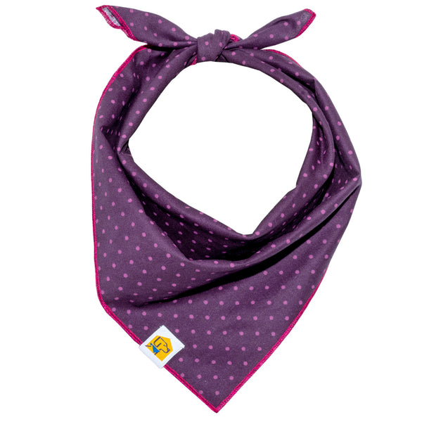 Purple Polka-Dot Dog Bandana - 1