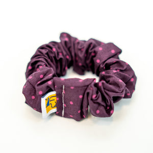 Purple Polka Dot Matching Human Scrunchie - 1