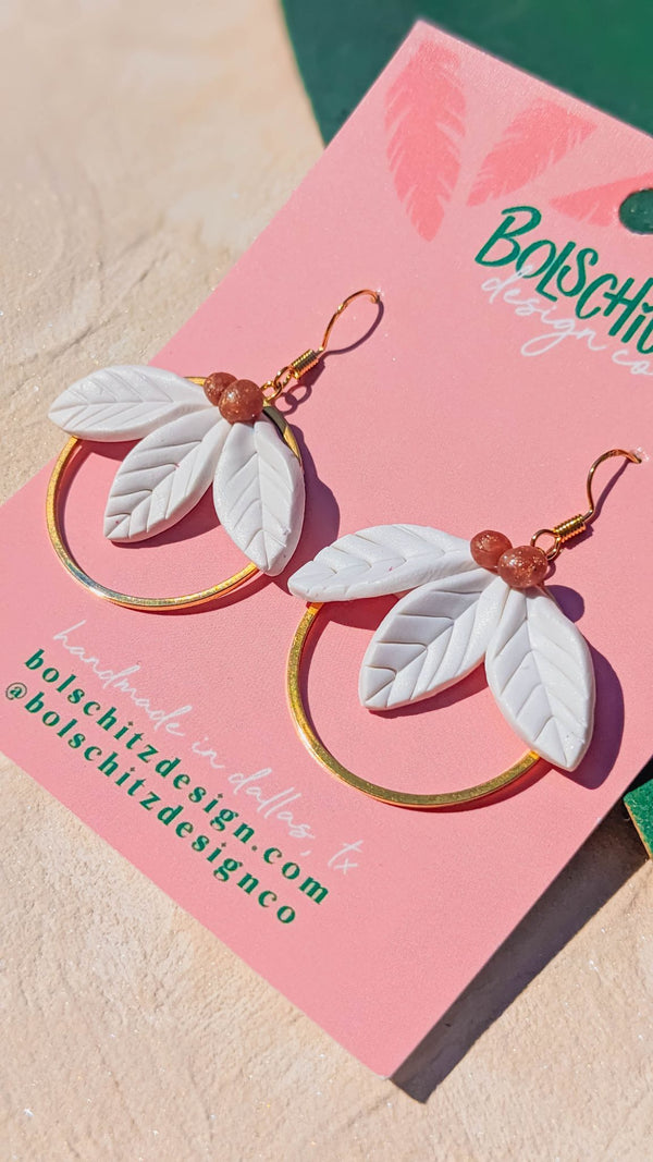 Christmas Poinsettia Clay Earrings - 2