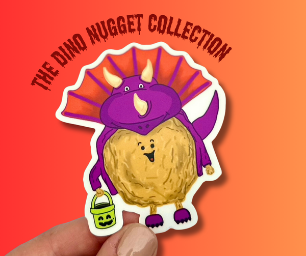 Halloween Nugget in Triceratops Costume Sticker - 1