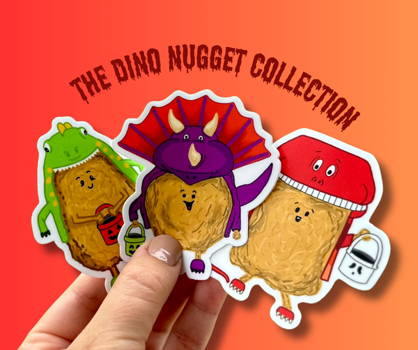 Halloween Nugget in Triceratops Costume Sticker - 2