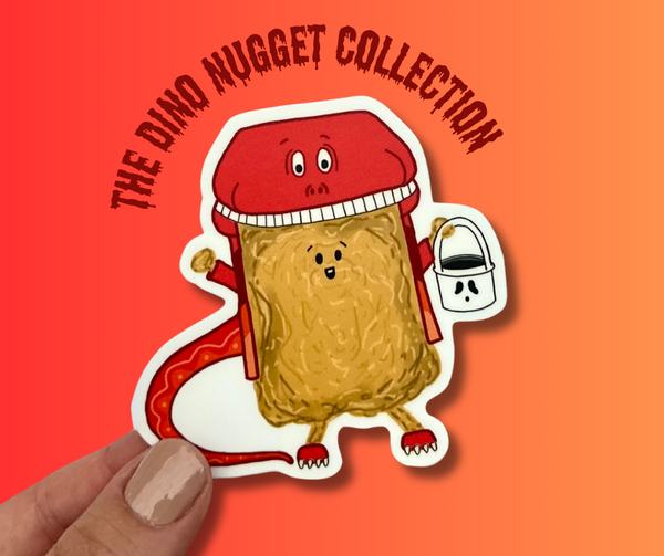 Halloween Nugget in Brontosaurus Costume Sticker - 1