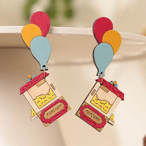 Popcorn Machine Dangle Earrings - 1