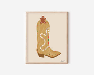 Gingerbread Texmas Boot Print - 1