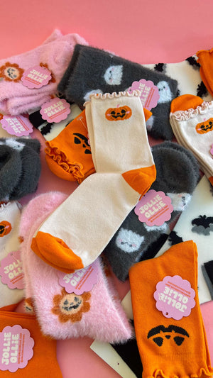Pumpkin Ruffle Socks - 1