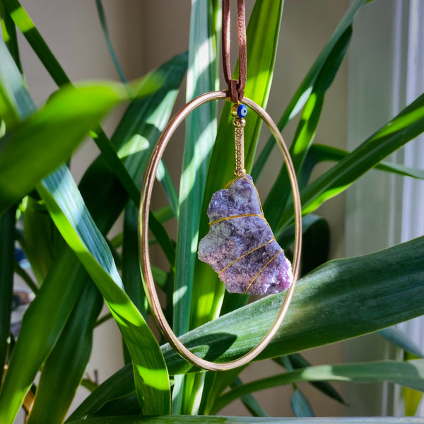 Raw Crystal Suncatcher // Single Hoop - 2