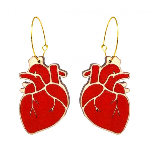 Anatomical Heart Hoop Earrings - 1