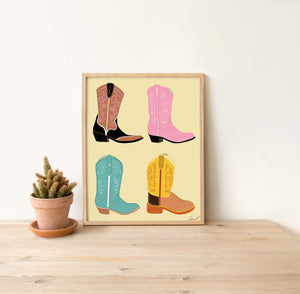 Cowgirl Boots Art Print - 1