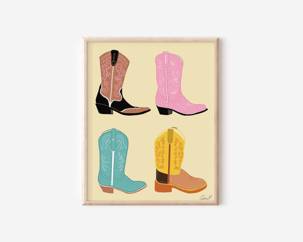 Cowgirl Boots Art Print - 2