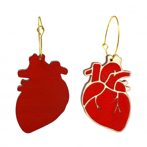 Anatomical Heart Hoop Earrings - 2