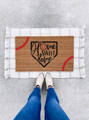Home Sweet Home Baseball Doormat - 1