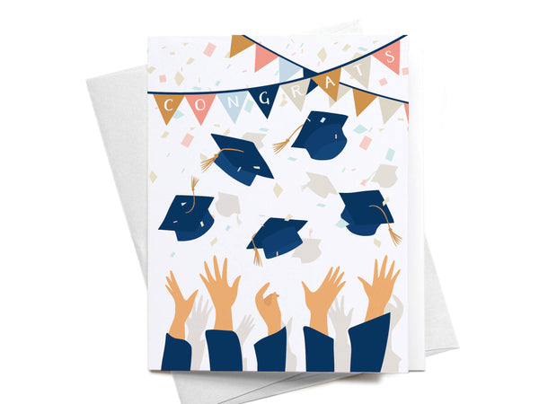 Congrats Graduation Caps Greeting Card - HS