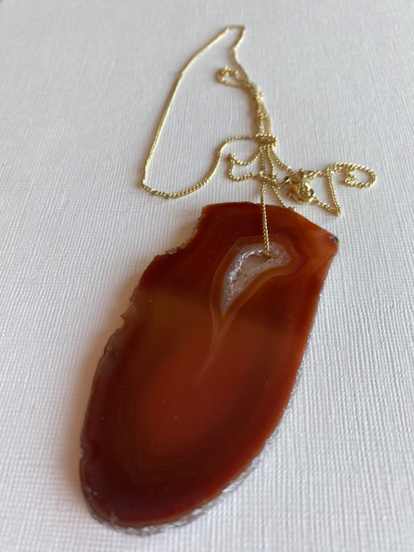 Agate Slice on a Chain - 1