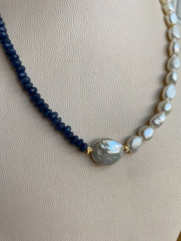 Two Tone Pearl & Bead Necklace - 4