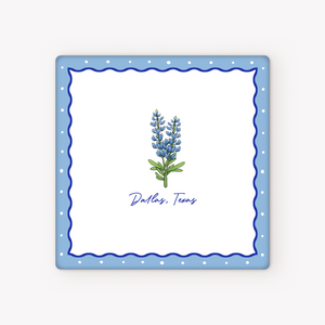 Texas Bluebonnet Dallas Ceramic Coaster  - 1