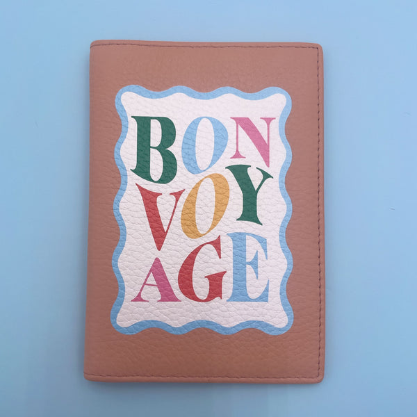 Bon Voyage Genuine Leather Passport Cover - 1