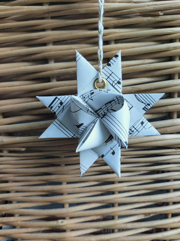 Upcycle Sheet Music Moravian Star - 4