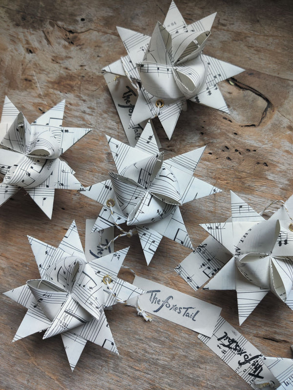 Upcycle Sheet Music Moravian Star - 6