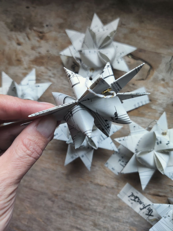 Upcycle Sheet Music Moravian Star - 8