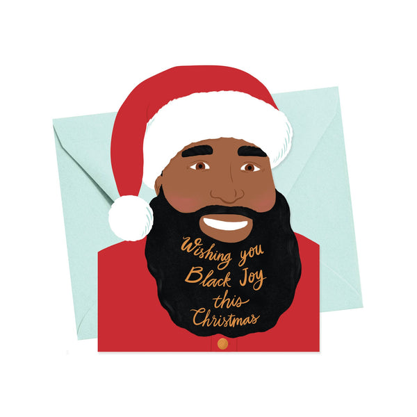 Black Joy This Christmas Die Cut Greeting Card - 1
