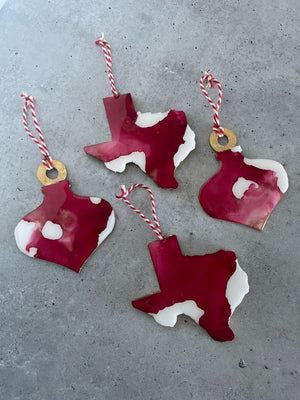 Red Texas Christmas Ornaments - 1