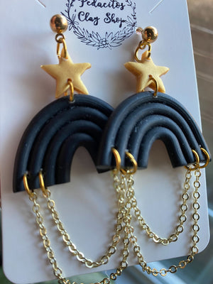 Black Arches with Yellow Star and Chain Dangles - 1