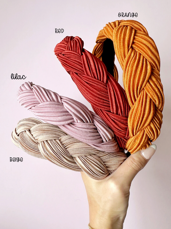 Thick Satin Braided Headbands - 2