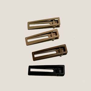 Large Brown Ombre Rectangle Clip Set - 1