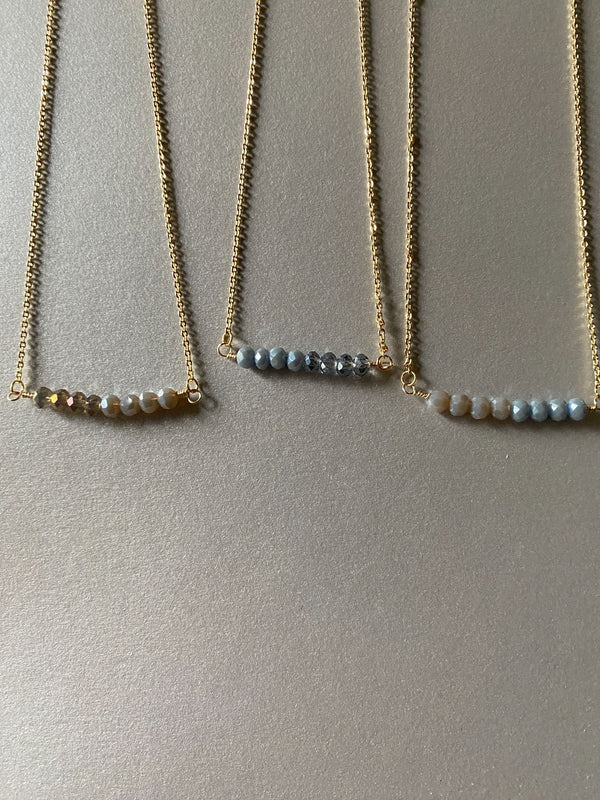 Bar Gemstone Dainty Chain Necklace - 2
