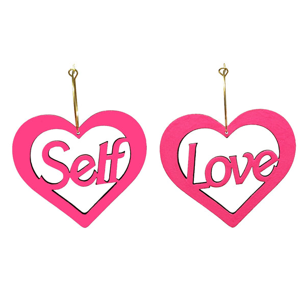 Self Love Heart Hoop Earrings - 1