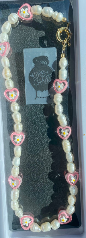 Pink heart necklace  - 1