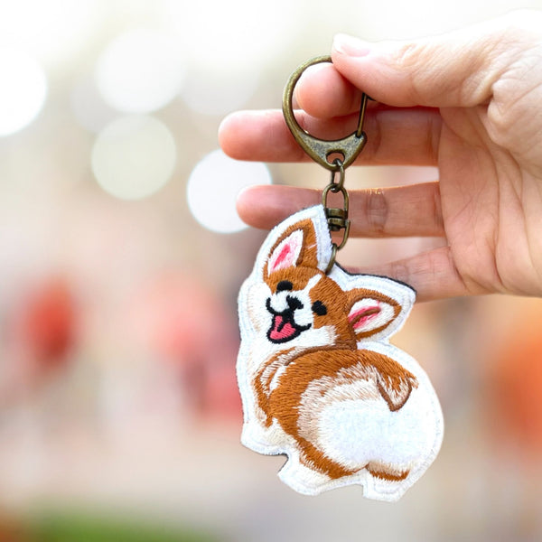 My Corgi Butt Embroidery Keychain - 2