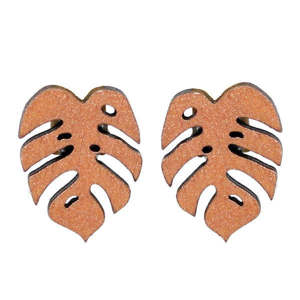 Medium Monstera Studs - 4