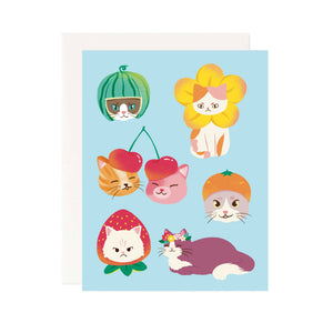 Cat Fruit Costumes Greeting Card - 1