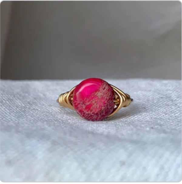 Pink Jasper ring  - 1